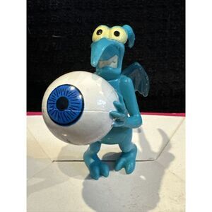 Vintage Blue Dragon Monster with Eyeball Figurine Collectible Toy Decoration